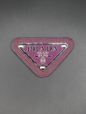 Plum Prada Triangle Patch/Croc Charm